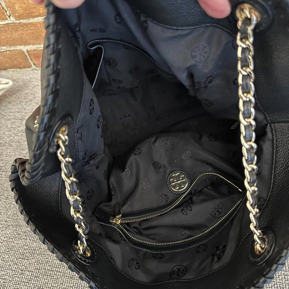 Tory Burch Marion Leather Slouchy Tote/Shoulder Bag in Black Like New! - Picture 7 of 7